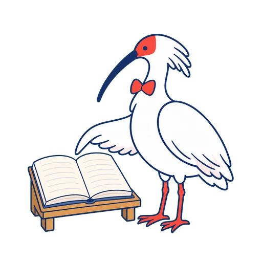 本を開いて質問への答えを調べるトキガネくん
